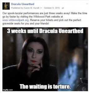 Morticia Addams meme for Dracula Unearthed